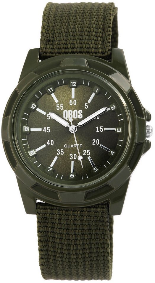 Qbos Quarzuhr QB0015 QBOS Herrenuhr mit Textilarmband, Herrenuhr Textil von Qbos