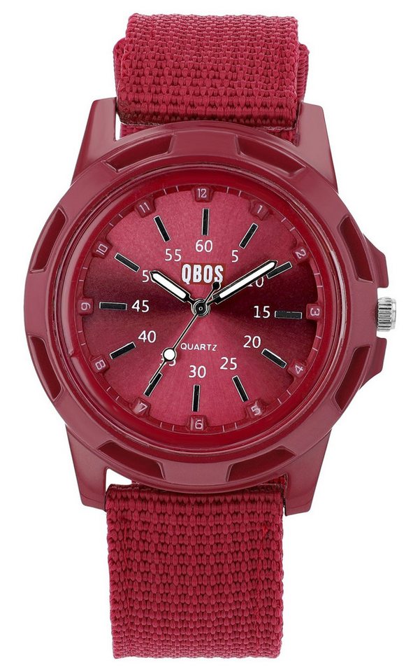 QBOS Quarzuhr QB0015 QBOS Herrenuhr mit Textilarmband, Herrenuhr Textil von QBOS