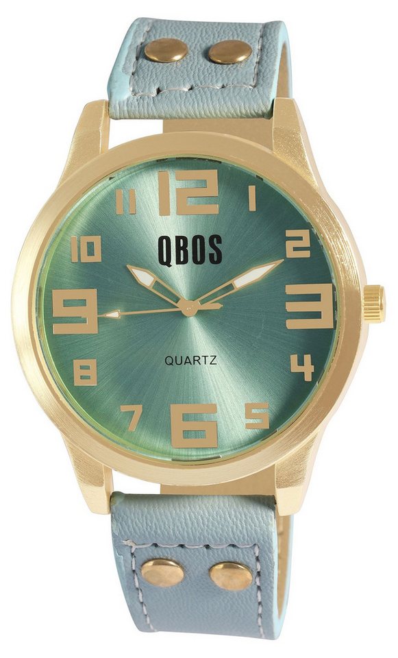 Qbos Quarzuhr QB0029 QBOS Unisexuhr mit Lederimitationsarmband von Qbos