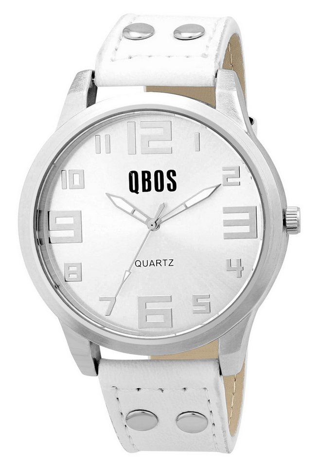 Qbos Quarzuhr QB0029 QBOS Unisexuhr mit Lederimitationsarmband von Qbos