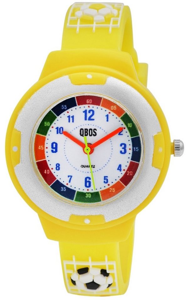 QBOS Quarzuhr Riley Fußball analoge Kinderuhr mit Silikonarmband 4500022, Kinder Armbanduhr von QBOS