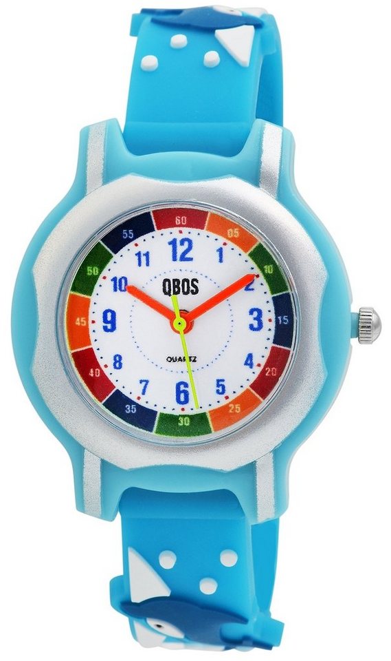 QBOS Quarzuhr Sam Delfin analoge Kinderuhr mit Silikonarmband 4500024, Kinder Armbanduhr von QBOS