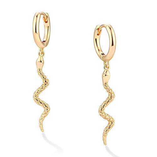 Frauen Drop -Reifen Ohrringe Kubikzirkonia Dangle Hoops 14k plattiert kleine Reifen Ohrringe Hypoallergene Reifen von QBTZLATJ