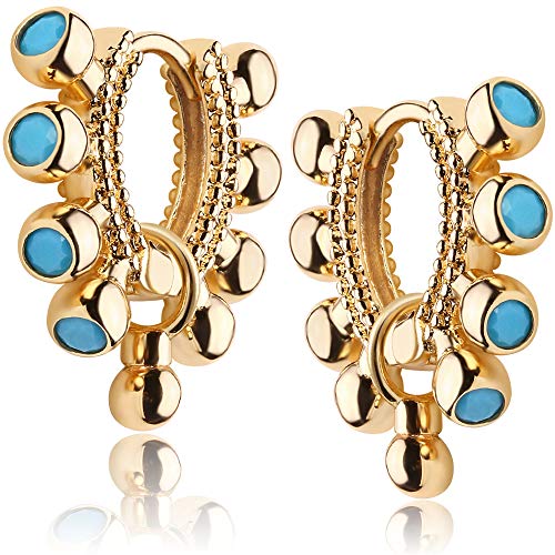 Frauen Huggie Hoop Ohrringe 18k geplattet Ohrschatz Cuff Diamant Rotgrüne Türkis Inlay Halbschläfer Tiny Boho Beach Einfacher Mini niedlich delikates handgefertigtes hypoallergenischer Schmuckgeschenk Frauen Huggie Hoop Ohrringe 18k geplattet Ohrschatz Cuff Diamant Rotgrüne Türkis Inlay Halbschläfer Tiny Boho Beach Einfacher Mini niedlich delikates handgefertigtes hypoallergenischer Schmuckgeschenk von QBTZLATJ