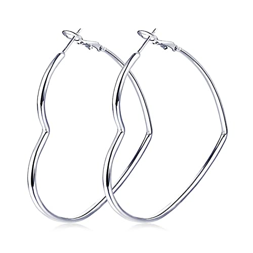 Hoop -Ohrringe, Modeschmuck Statement großer geometrischer Herz -Reifen -Ohrringe für Frauen Mädchen Geschenk Hoop -Ohrringe, Modeschmuck Statement großer geometrischer Herz -Reifen -Ohrringe für Frauen Mädchen Geschenk von QBTZLATJ