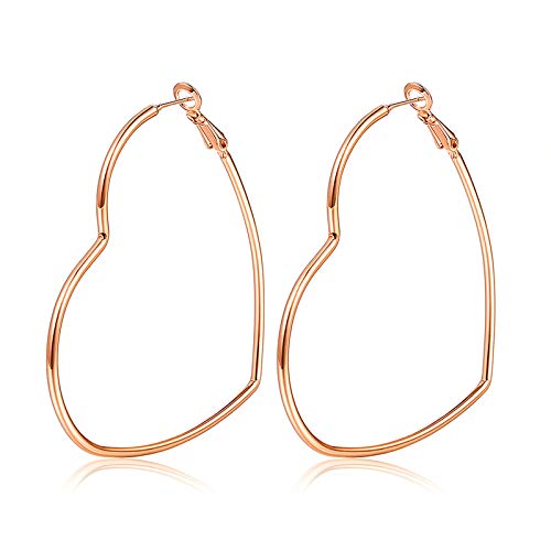 Hoop -Ohrringe, Modeschmuck Statement großer geometrischer Herz -Reifen -Ohrringe für Frauen Mädchen Geschenk Hoop -Ohrringe, Modeschmuck Statement großer geometrischer Herz -Reifen -Ohrringe für Frauen Mädchen Geschenk von QBTZLATJ
