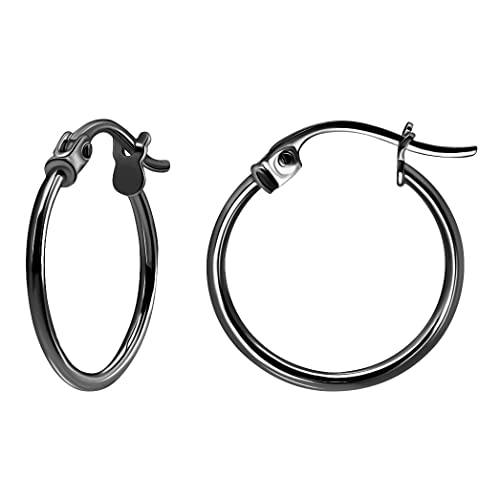 Hoop -Ohrringe für Frauen - Hypoallergene Ohrringe für Frauen in, Gelb, Rose oder Schwarz | Größen 12 mm, 15 mm, 20 mm oder Multipack Hoop -Ohrringe für Frauen - Hypoallergene Ohrringe für Frauen in, Gelb, Rose oder Schwarz | Größen 12 mm, 15 mm, 20 mm oder Multipack von QBTZLATJ
