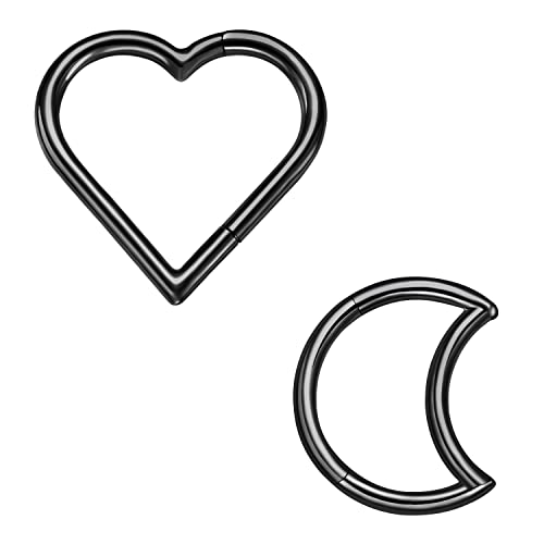 QBTZLATJ 2 PCs Herzstechcing Schmuck, hypoallergener Clicker -Hoop, 16G Rook Knorpel Helix -Ohrringe QBTZLATJ 2 PCs Herzstechcing Schmuck, hypoallergener Clicker -Hoop, 16G Rook Knorpel Helix -Ohrringe von QBTZLATJ