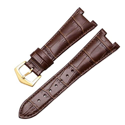 QBTZLATJ Genuine Leather Watch Band For Patek Philippe 5711 5712G Nautilus Watchs Men And Women Special Notch Watch Strap 25mm*12mm von QBTZLATJ