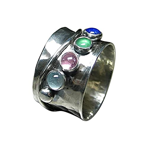 QBTZLATJ Ringe für Frauen Männer Mode eingelegte Diamantring -Persönlichkeit Frauen Ring Schmuck Verlobung Ring Geburtstag Geschenkschmuck für Mutter Mama von QBTZLATJ