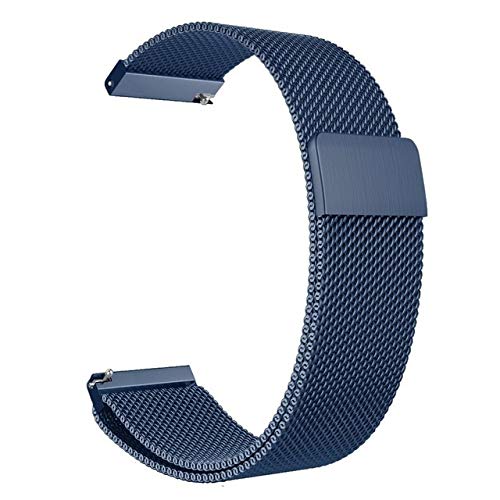 QBTZLATJ Uhrengurt 18 mm 20 mm 22 mm Universal Loop Gurt Watchbänder Smart Watch Metalgurt Edelstahl Uhrenband Männer; Frauen Uhren (Farbe: Schwarz, Größe: 22 mm) von QBTZLATJ