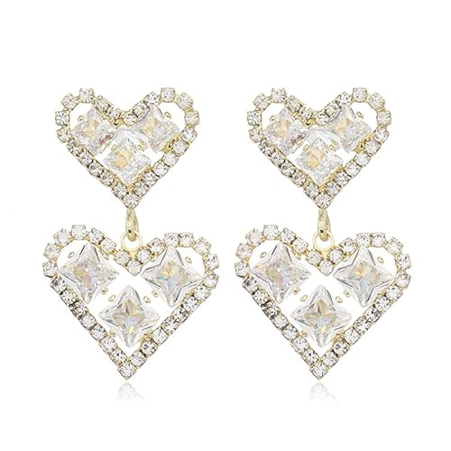Strass Ohrringe für Frauen zierliche Valentine Ohrringe Mode Kristall Herzohrringe funkelnde Kronleuchter Fransen Ohrring Kristallohrringe Valentiner Schmuck Geschenk Strass Ohrringe für Frauen zierliche Valentine Ohrringe Mode Kristall Herzohrringe funkelnde Kronleuchter Fransen Ohrring Kristallohrringe Valentiner Schmuck Geschenk von QBTZLATJ