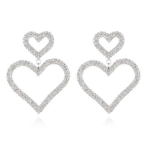 Strass Ohrringe für Frauen zierliche Valentine Ohrringe Mode Kristall Herzohrringe funkelnde Kronleuchter Fransen Ohrring Kristallohrringe Valentiner Schmuck Geschenk Strass Ohrringe für Frauen zierliche Valentine Ohrringe Mode Kristall Herzohrringe funkelnde Kronleuchter Fransen Ohrring Kristallohrringe Valentiner Schmuck Geschenk von QBTZLATJ