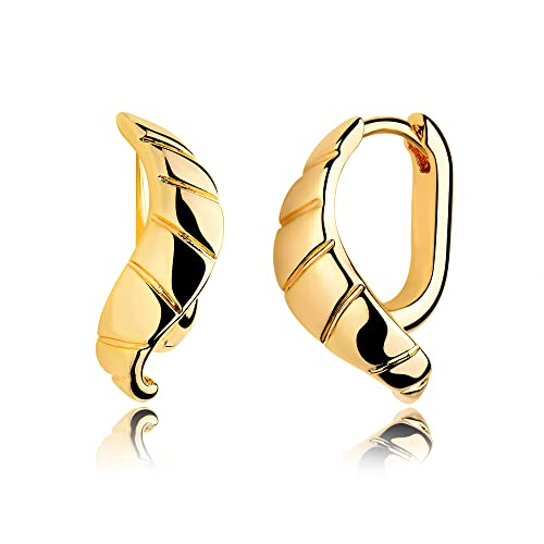 U Form Hoop Ohrringe 18k plattiert zierlich Kubikzirkonia Ovaler Ohrring für Frauen süße minimalistische Mode -Hoops Schläferohrringe Juwely von QBTZLATJ