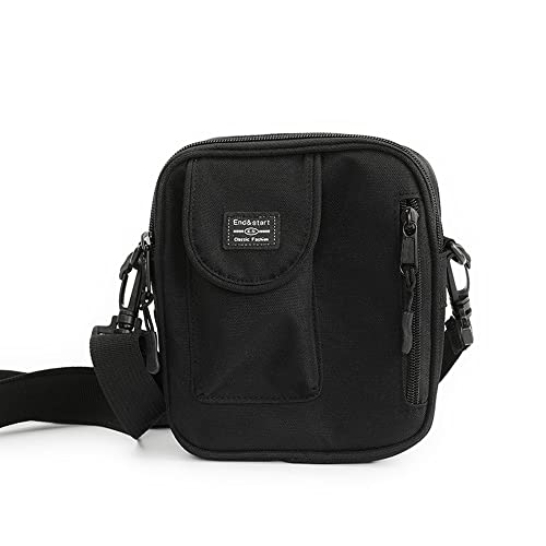 Klein Herren Schultertaschen Handy, Kleine Messenger Bag für Männer, wasserdichte Reißverschluss Handy Umhängetasche Messenger Bag Handyholster mit Schulterriemen Brieftasche Geldbörse Handtasche von QBYVQQN