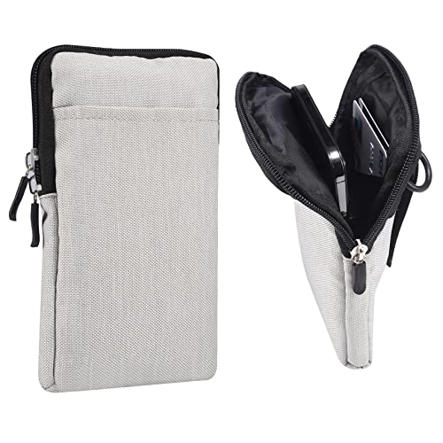 Schultertaschen Handy Herren Klein, Handytasche mit Geldbörse zum Umhängen Herren, 7.2" Klein Reißverschluss Herrentasche Herren Umhängetasche Portemonnaie Hüfttasche mit Gürtelschlaufe Karabiner von QBYVQQN