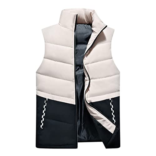 QCBH Herrenweste Herbst- und Winterwesten plus Daunen-Baumwollweste Sport Freizeitjacke Herren Steppweste mit Reißverschlusstaschen von QCBH