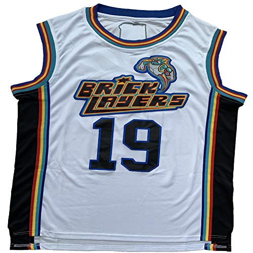 Herren Aaliyah #19 Bricklayers MTV Rock N Jock Movie Basketball Trikot 100% genäht - Weiß - Mittel von QCBW