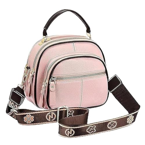 QCDZSW Bousalutend Umhängetasche, Umhängetasche for Damen, verstellbare Umhängetaschen aus Leder, vielseitig und lässig(Pink) von QCDZSW