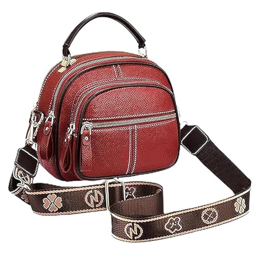 QCDZSW Bousalutend Umhängetasche, Umhängetasche for Damen, verstellbare Umhängetaschen aus Leder, vielseitig und lässig(Red) von QCDZSW