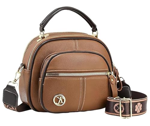 QCDZSW Bousalutend Umhängetasche, multifunktionale Fächertasche for Damen, Reisetasche, kleine Umhängetasche, verstellbarer Schultergurt, breiter Lederriemen for Damen(Khaki) von QCDZSW