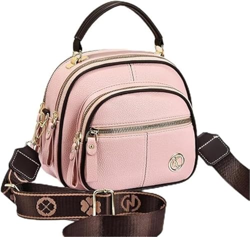 QCDZSW Bousalutend Umhängetasche, multifunktionale Fächertasche for Damen, Reisetasche, kleine Umhängetasche, verstellbarer Schultergurt, breiter Lederriemen for Damen(Pink) von QCDZSW