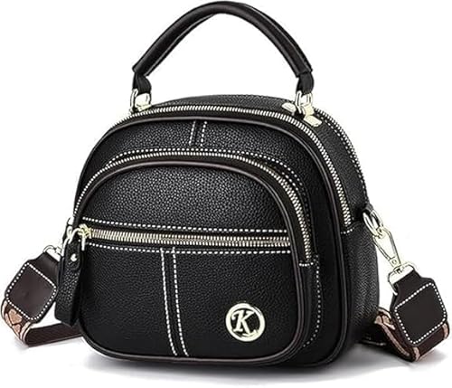 QCDZSW Klassische Luxus-Multifunktionsfächer, Bousalutend-Umhängetasche, Multifunktionale Fächertasche for Damen(Black) von QCDZSW
