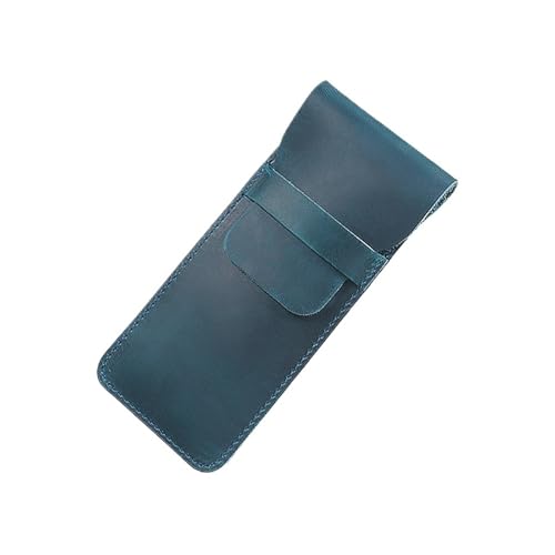 QCKNKMGG Bleistiftkiste, Leder-Stiftetasche for unterwegs, Mehrfarbig, mehrere Größen(Blue Large) von QCKNKMGG