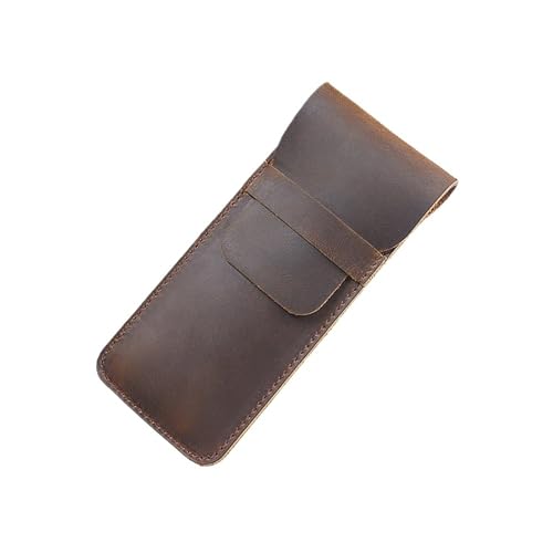 QCKNKMGG Bleistiftkiste, Leder-Stiftetasche for unterwegs, Mehrfarbig, mehrere Größen(Brown Large) von QCKNKMGG