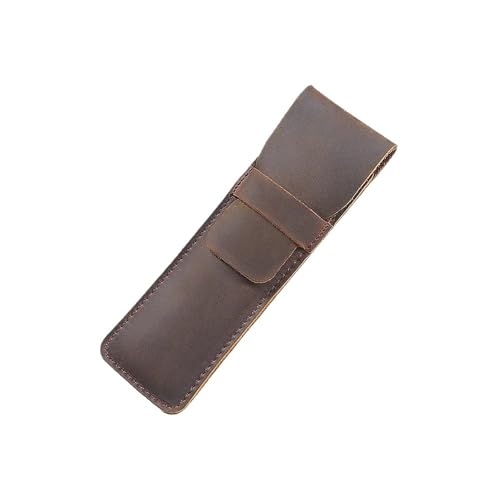 QCKNKMGG Bleistiftkiste, Leder-Stiftetasche for unterwegs, Mehrfarbig, mehrere Größen(Brown Small) von QCKNKMGG