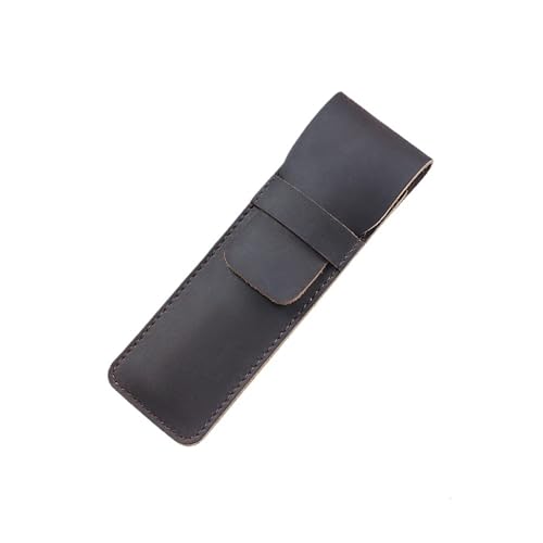 QCKNKMGG Bleistiftkiste, Leder-Stiftetasche for unterwegs, Mehrfarbig, mehrere Größen(Coffee Small) von QCKNKMGG