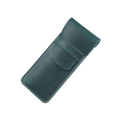 QCKNKMGG Bleistiftkiste, Leder-Stiftetasche for unterwegs, Mehrfarbig, mehrere Größen(Green Large) von QCKNKMGG