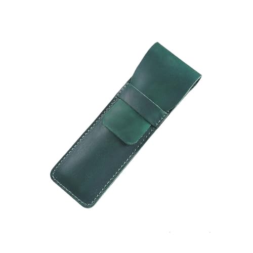 QCKNKMGG Bleistiftkiste, Leder-Stiftetasche for unterwegs, Mehrfarbig, mehrere Größen(Green Small) von QCKNKMGG