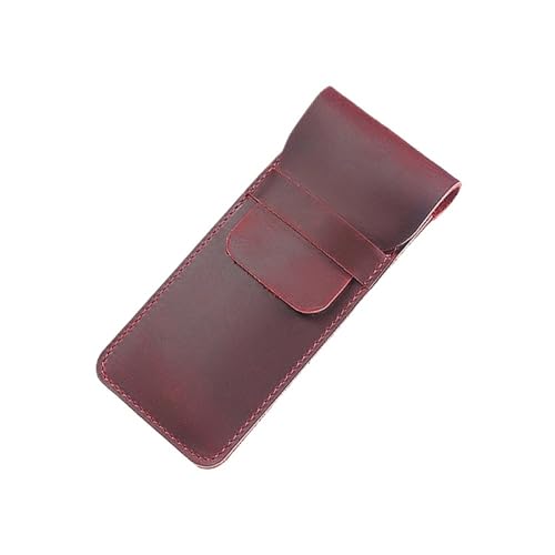 QCKNKMGG Bleistiftkiste, Leder-Stiftetasche for unterwegs, Mehrfarbig, mehrere Größen(Red Large) von QCKNKMGG