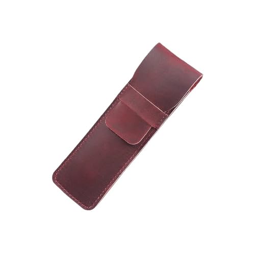 QCKNKMGG Bleistiftkiste, Leder-Stiftetasche for unterwegs, Mehrfarbig, mehrere Größen(Red Small) von QCKNKMGG