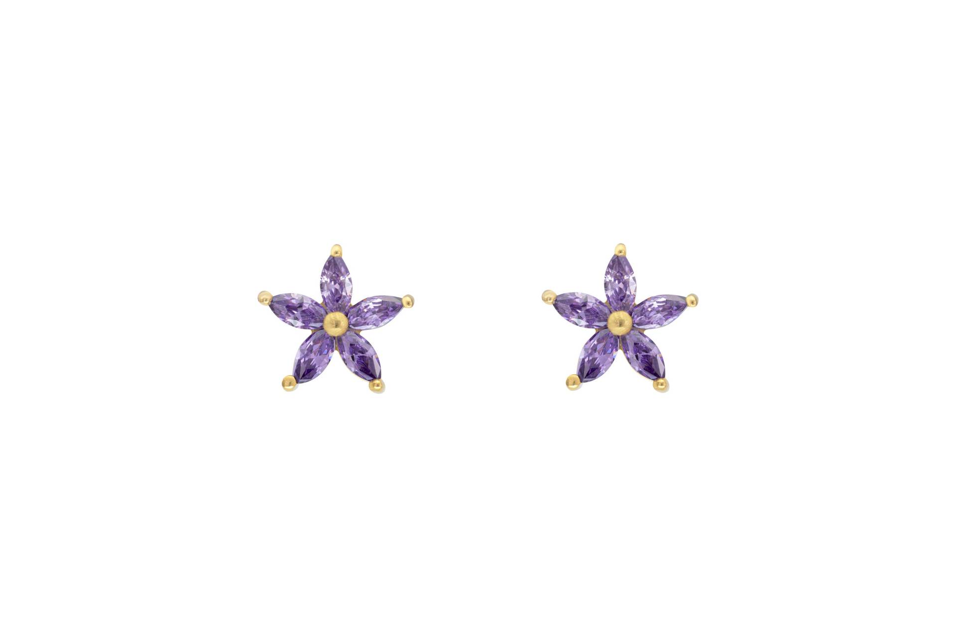 Amethyst Blumen Ohrstecker, Februar Geburtssteine, Alltägliche Ohrringe Geschenk Für Sie, Florale Abschlussgeschenke von QCustomJewelry