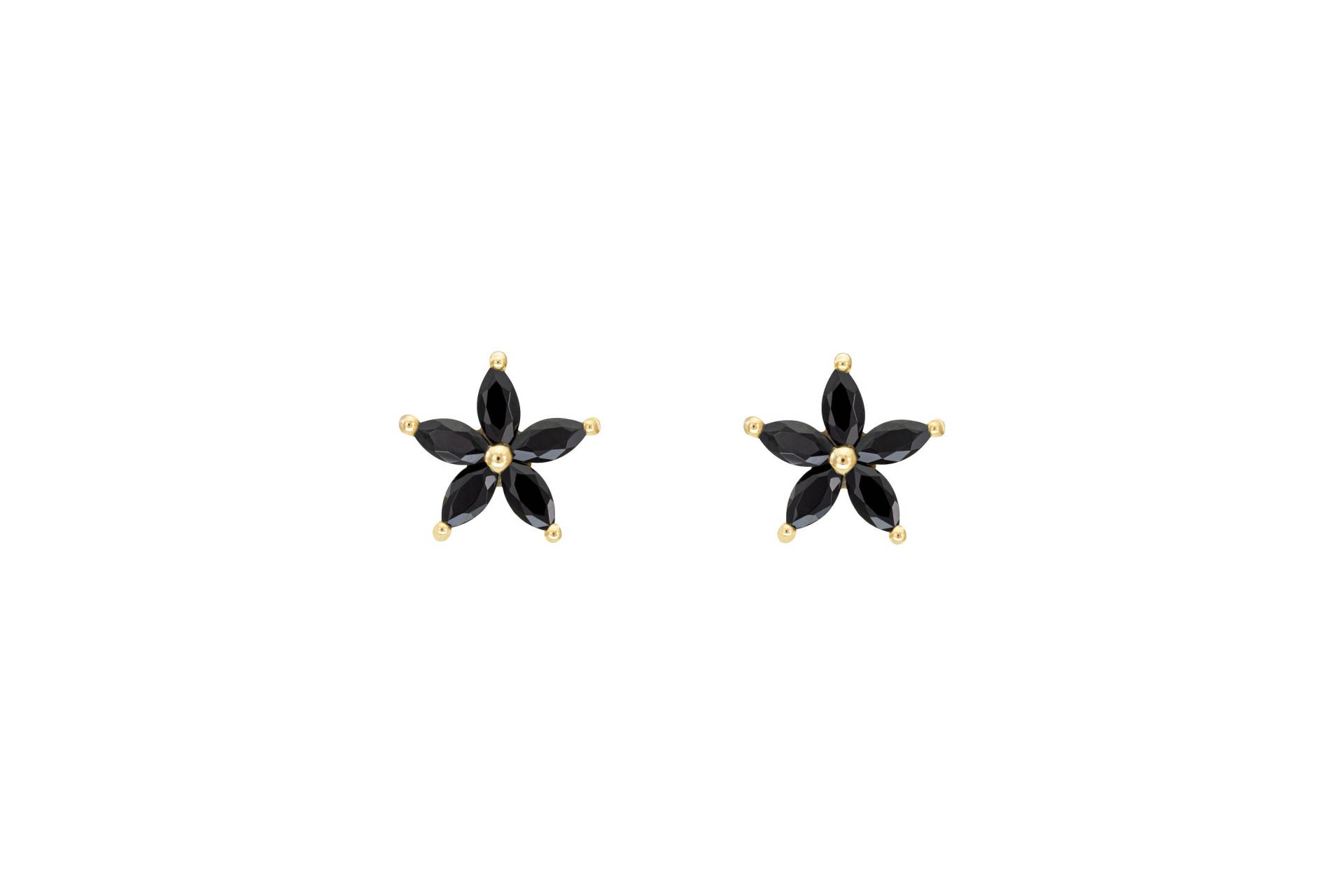 Schwarze Diamant Blumen Ohrstecker, Zierliche Ohrringe, Jeden Tag Ohrringe Geschenk Für Sie, Abschlussgeschenke von QCustomJewelry