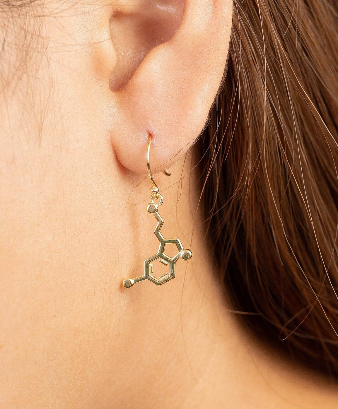 Serotonin Und Dopamin Molekül Ohrring, Wissenschaft Molecule Crawler Geschenk, Arzt Krankenschwester Geek Geschenk Für Psychologen von QCustomJewelry