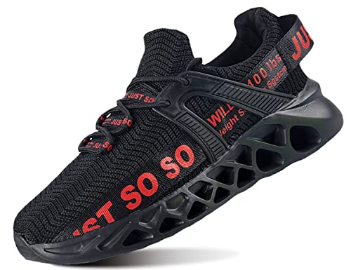 QDCFY Laufschuhe Turnschuhe Herren Sneaker Leichte Atmungsaktiv rutschfeste Sportschuhe Gym Fitness Outdoor Schuhe Schwarz 47EU von QDCFY