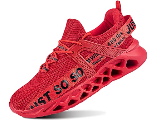 QDCFY Sneaker Herren Atmungsaktiv Laufschuhe Turnschuhe Sportschuhe Leichtgewichts Fitness Jogging Walkingschuhe Straßenlaufs Rot 4EU von QDCFY