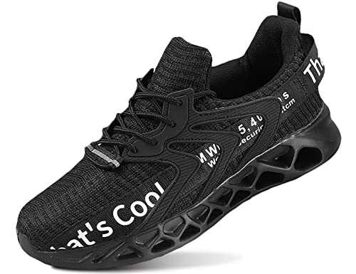 QDCFY Sneaker Herren Frühling Herbst Schnürung Flach Casual Turnschuhe Stilvolles Fitnessstudio Outdoor Mode Sportschuhe Atmungsaktive Bequeme Freizeitschuhe Schwarz 40EU von QDCFY