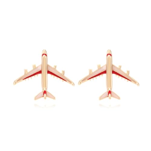 Flugzeug Ohrringe, Hip Hop Flugzeug-Ohrhänger für Frauen, Böhmische Gold Flugzeug Urlaub Ohrringe, Süße Jet-Flugzeug-Aussage-Ohrringe Sommer Boho Schmuck, Punk Rock Flugzeug Ohrringe für Damen von QDDollarsFun