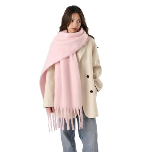 QDLTGBD Schal Frauen Winter Groß Verdickte Karierte Schal Farbe Plaid Extra Großer Dicker Schal Weicher Großer Winter Warm -rosa von QDLTGBD