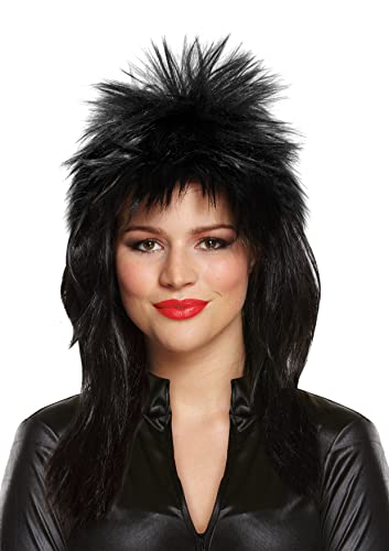 Damen Perücke Glam Rock Punk Lang Spikey Vokuhila Haar Verkleidung Schwarz Damen Perücke Glam Rock Punk Lang Spikey Vokuhila Haar Verkleidung Schwarz von QDS