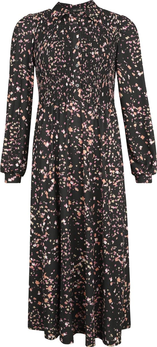 QED London - Rockabilly Kleid knielang - Shirred Bust Ditsy Floral Shirt Midi Dress - S bis L - für Damen - Größe M - multicolor von QED London