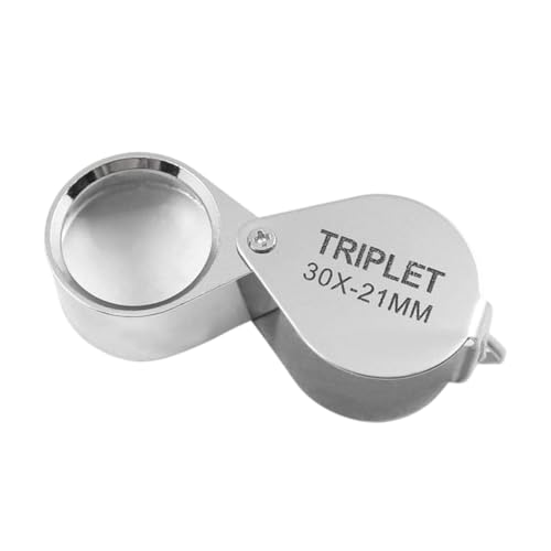 QEDBOJE 1PCS Juwelierlupe 30x Faltbare Taschenlupe Kleine Lupe Zum Klappen Mini Lupe Klappbar mit Griff für Edelsteine, Diamanten, Pflanzen, Münzen (30x) von QEDBOJE