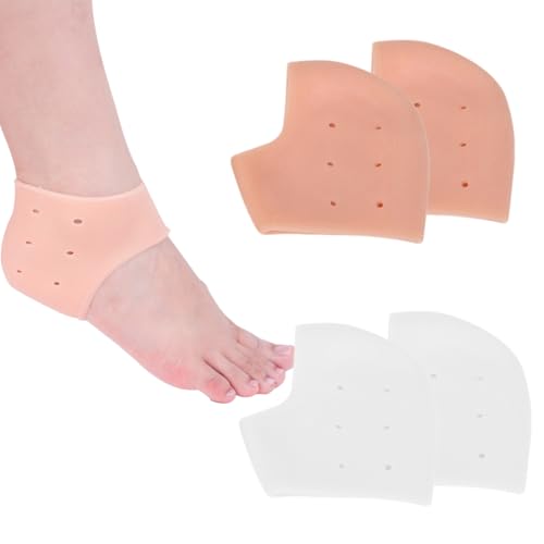 QEDBOJE 2 Paar Fersenschutz Gel Einlagen bei Plantarfasziitis Kissen aus reinem Silikon lindert Schmerzen in der Ferse und an rissigen Fersen von QEDBOJE