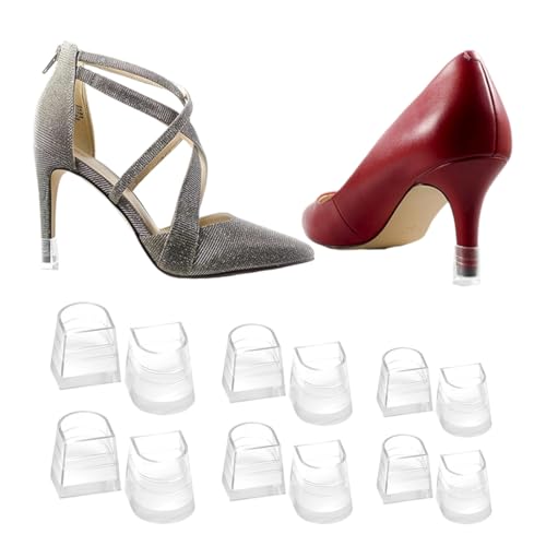 QEDBOJE 6-Paar U-Form Absatzschoner High Heels Glänzend Tanzschuhe High Heel Protector für High Heels Sohle für Gras für Hochzeiten im Freien (3 Größen) von QEDBOJE