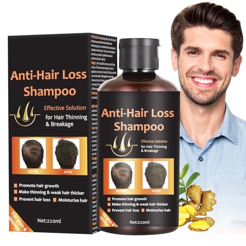 Haarwachstum Shampoo, Anti-hair Loss Hair Shampoo, Anti-Haarausfall Reparierendes Pflegeshampoo für Männer und Frauen für schnelleres Nachwachsen der Haare 220ML von QEEROYO