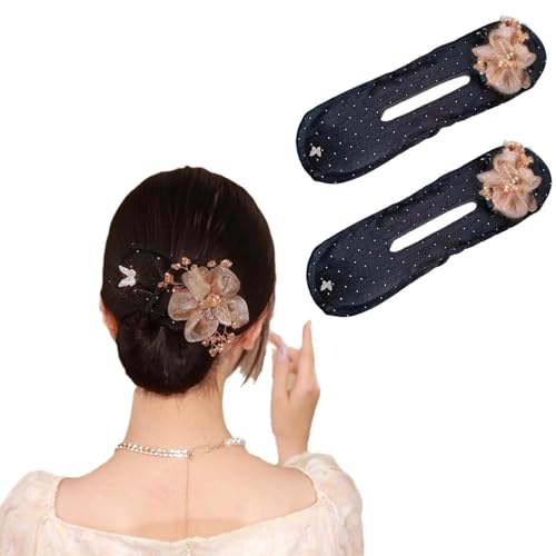 Blumen-Haarspange für Damen und Mädchen, flexibler Lockenwickler, Haarstyling-Dutt, V2s3, Frisuren-Werkzeug, faule Twist-elegante Haare von QEOTOH